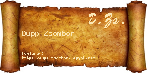 Dupp Zsombor névjegykártya
